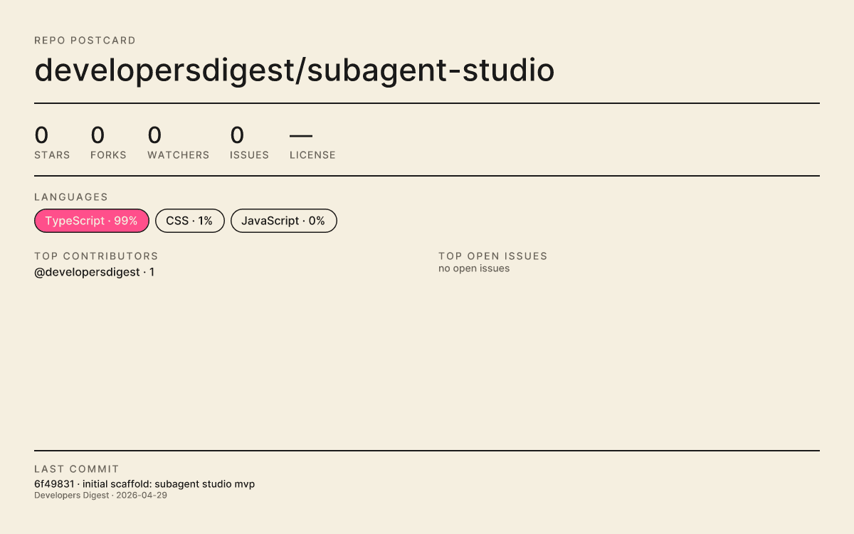 Subagent Studio product preview