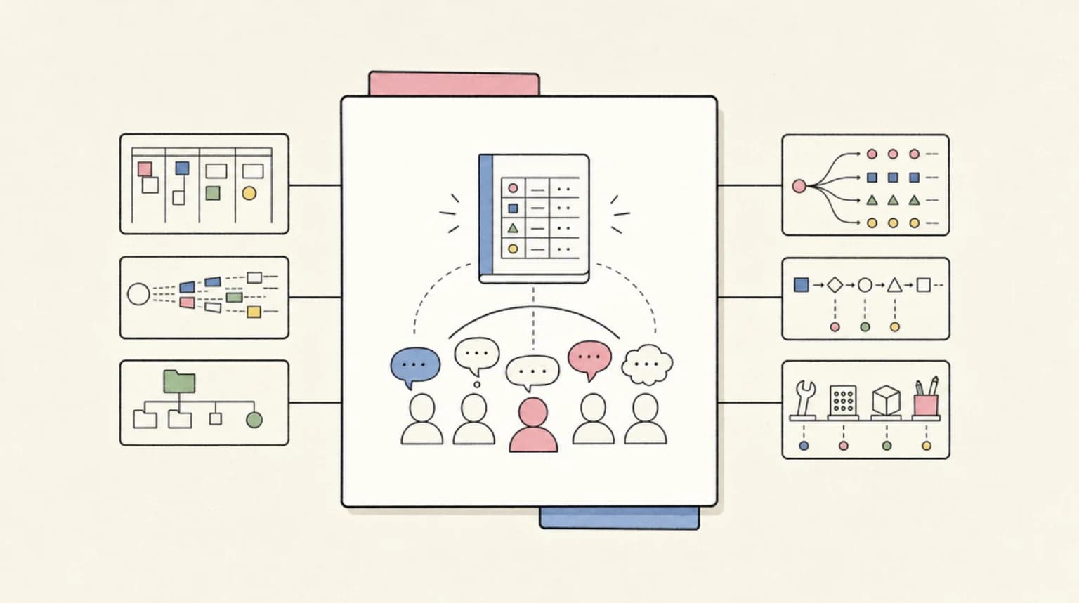 Abstract systems illustration for HN Skepticism Is the Useful Part