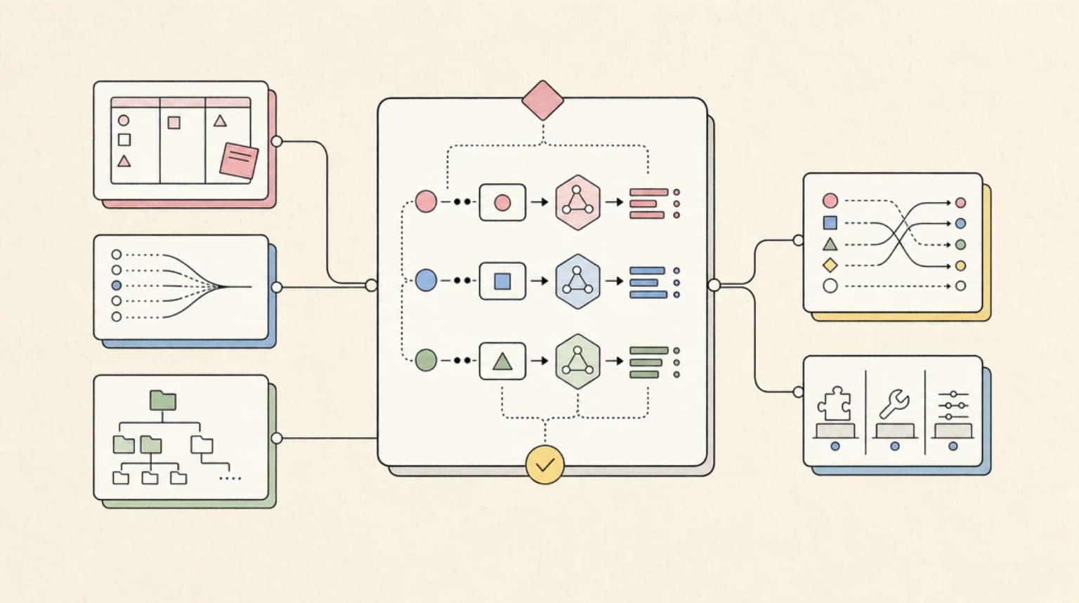 Abstract systems illustration for What a routing decision actually looks like