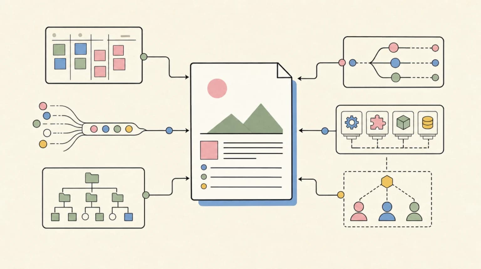 Abstract systems illustration for Why I Built the Report