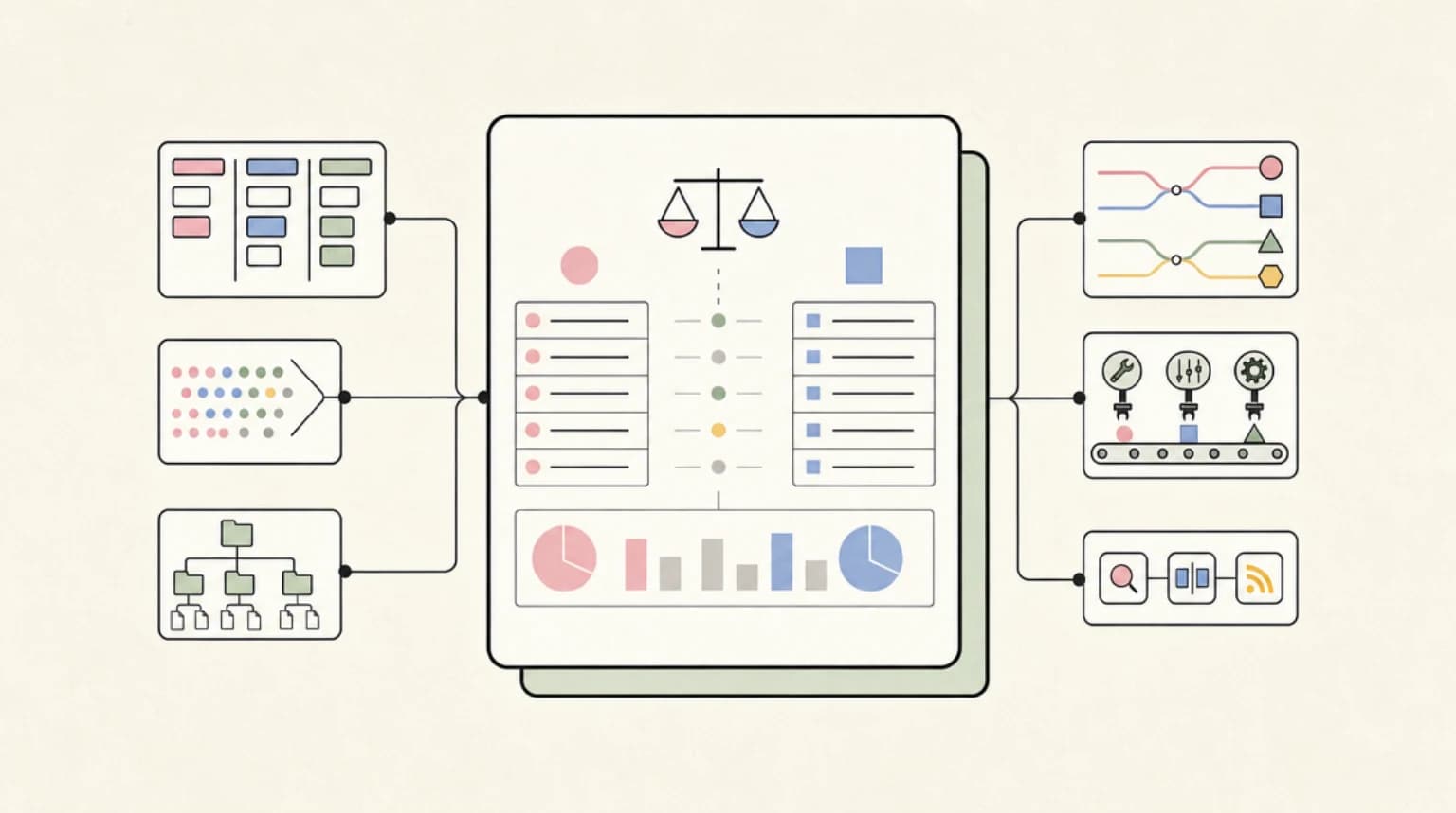 Abstract systems illustration for The Compare Layer
