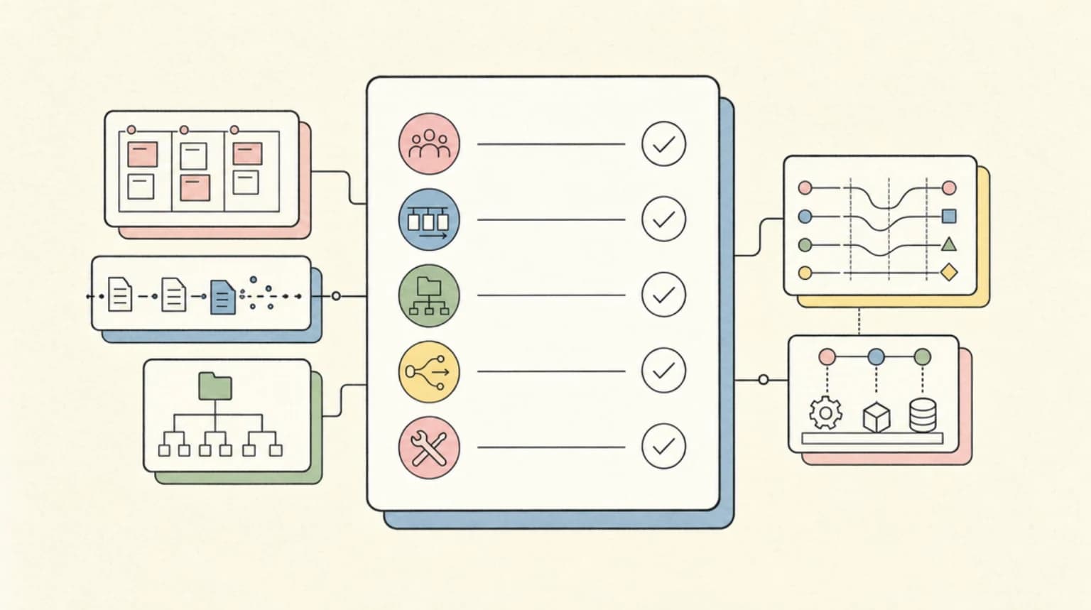 Abstract systems illustration for The Practical Checklist