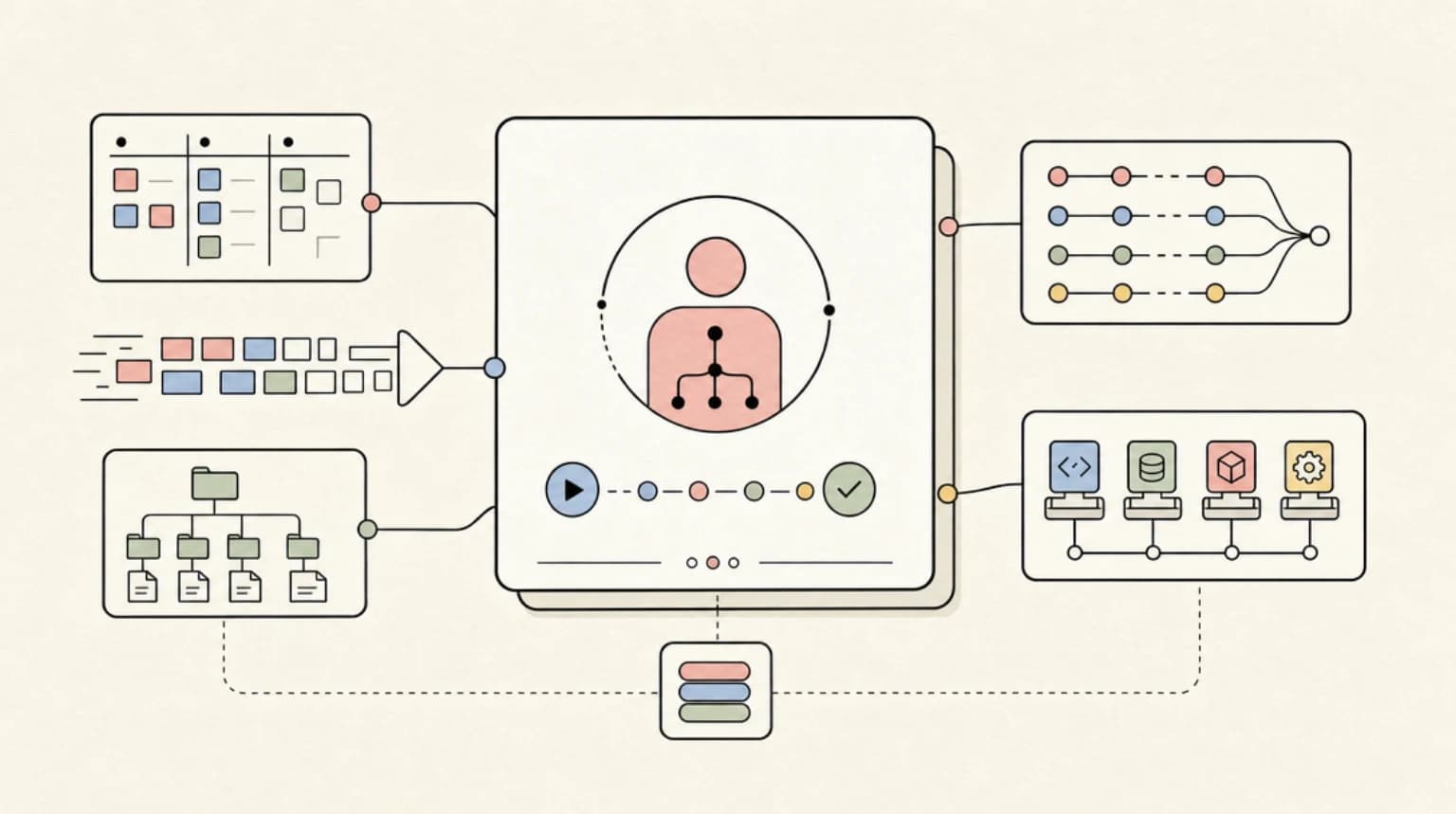 Abstract systems illustration for The Take