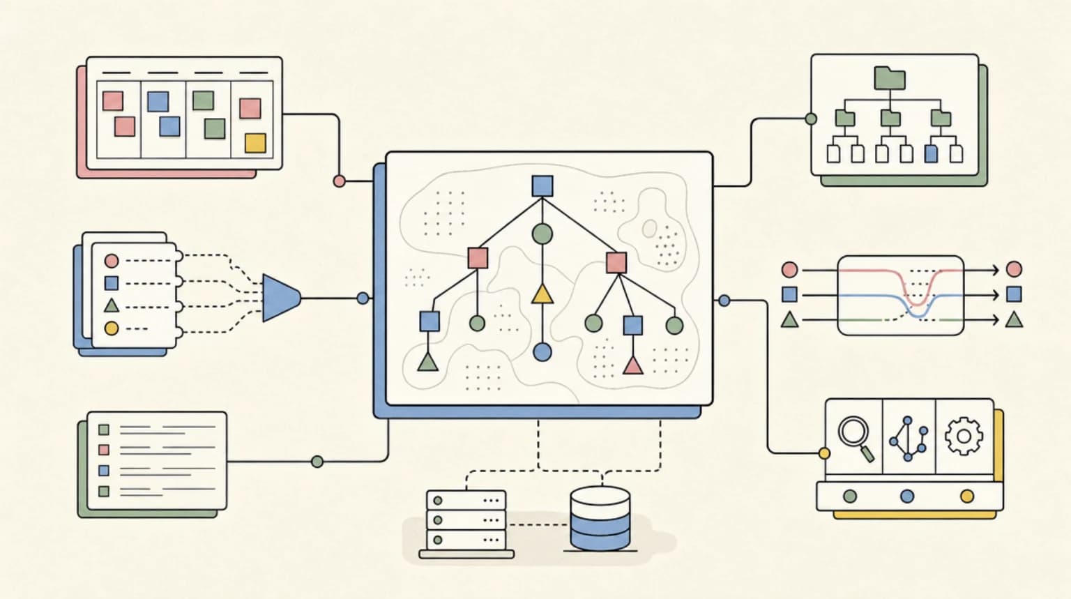 Abstract systems illustration for The Take: Repo Search Is Becoming Infrastructure