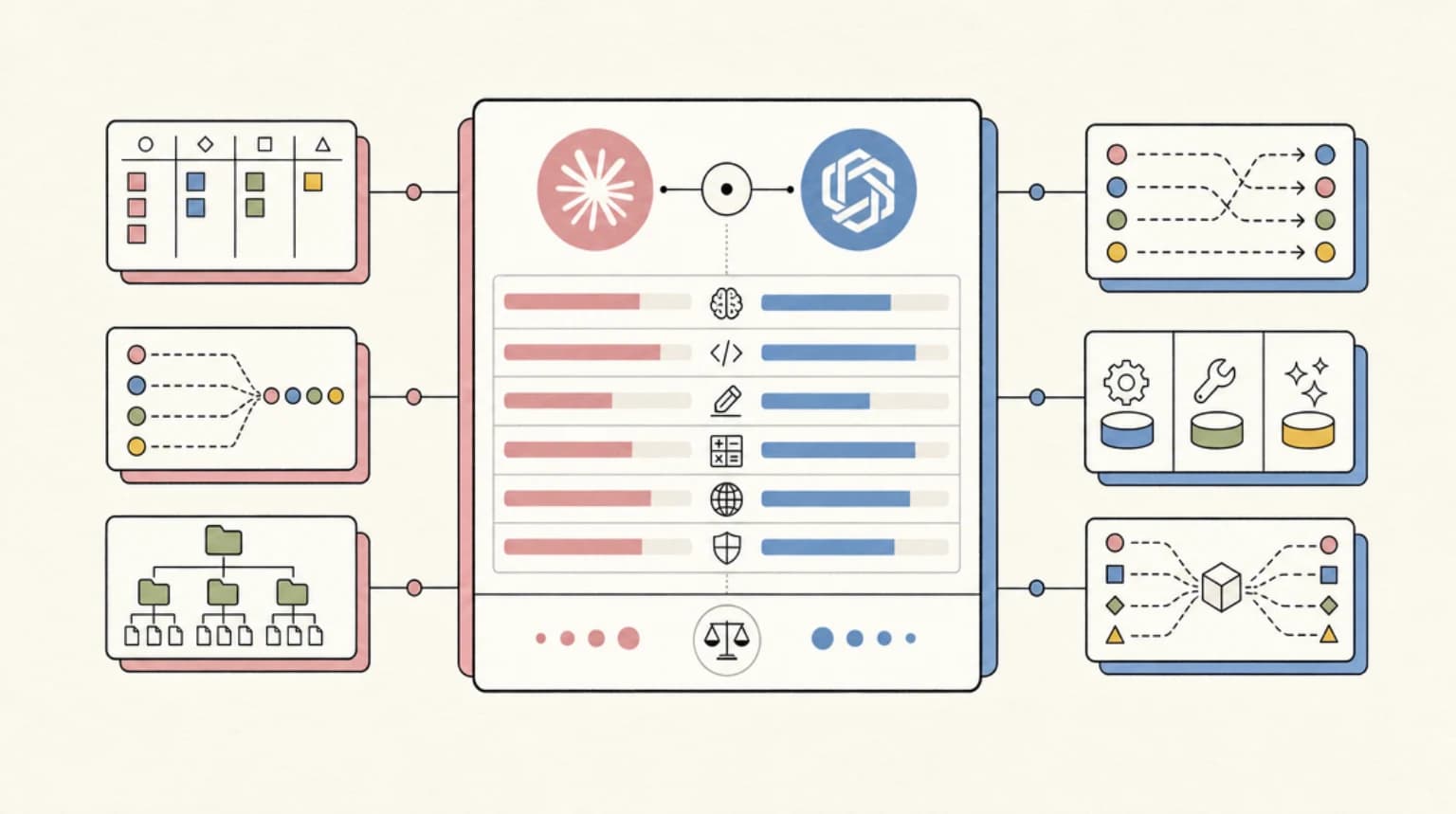 Abstract systems illustration for Benchmark Head-to-Head