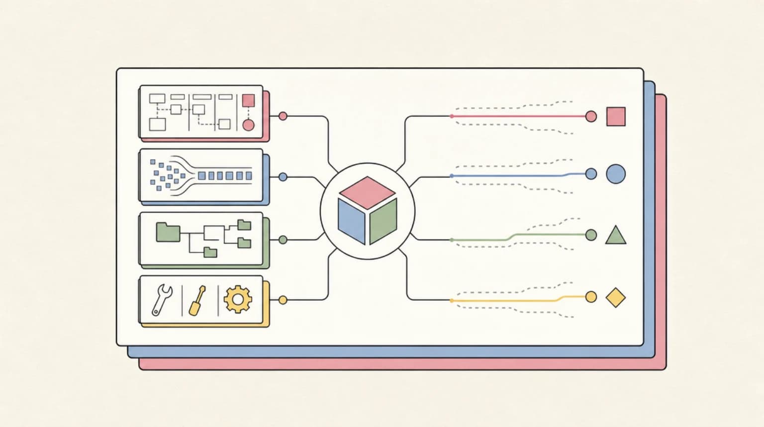 Abstract systems illustration for How GLM-5.2 compares