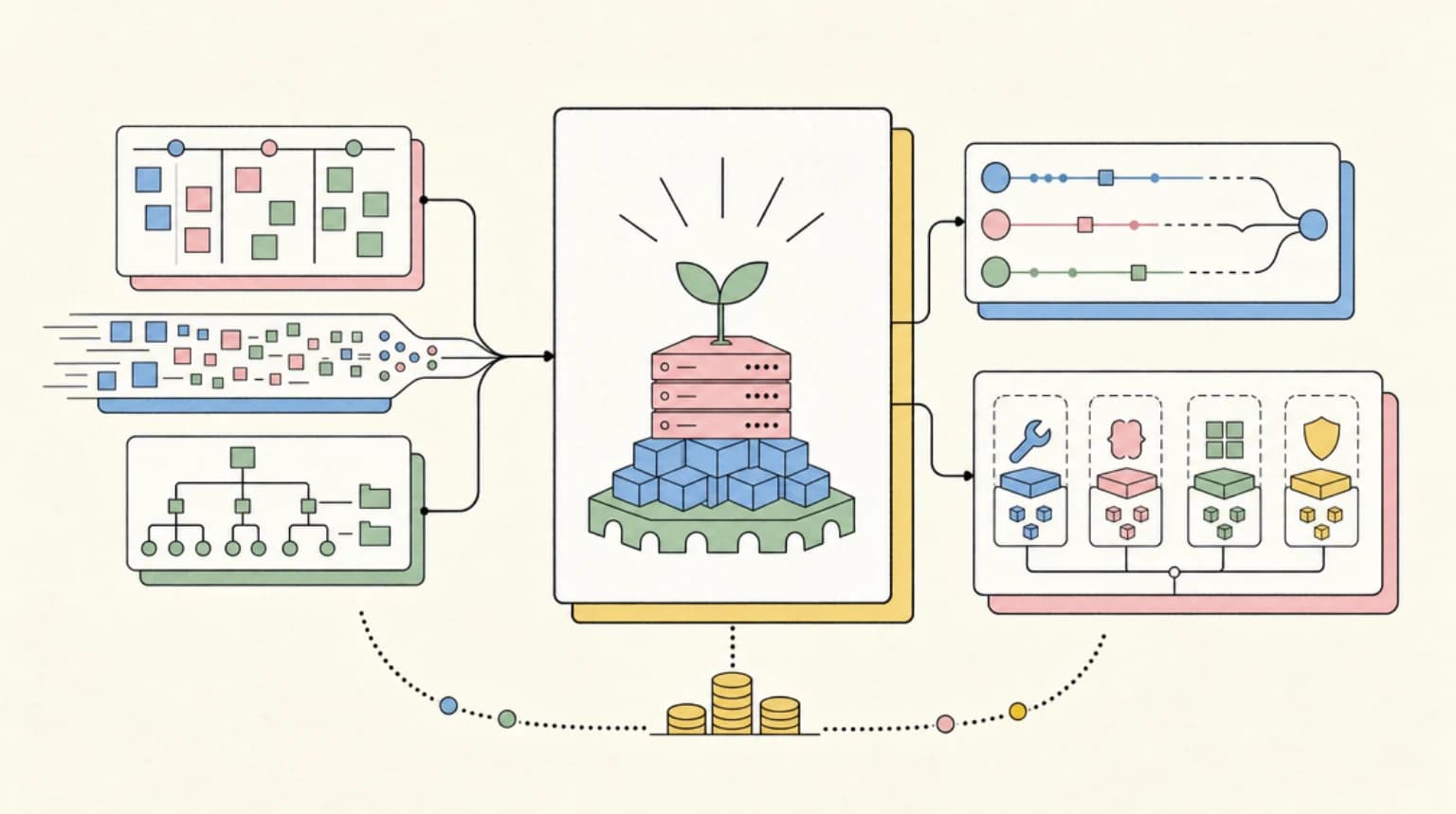 Abstract systems illustration for Infrastructure Gets Funded