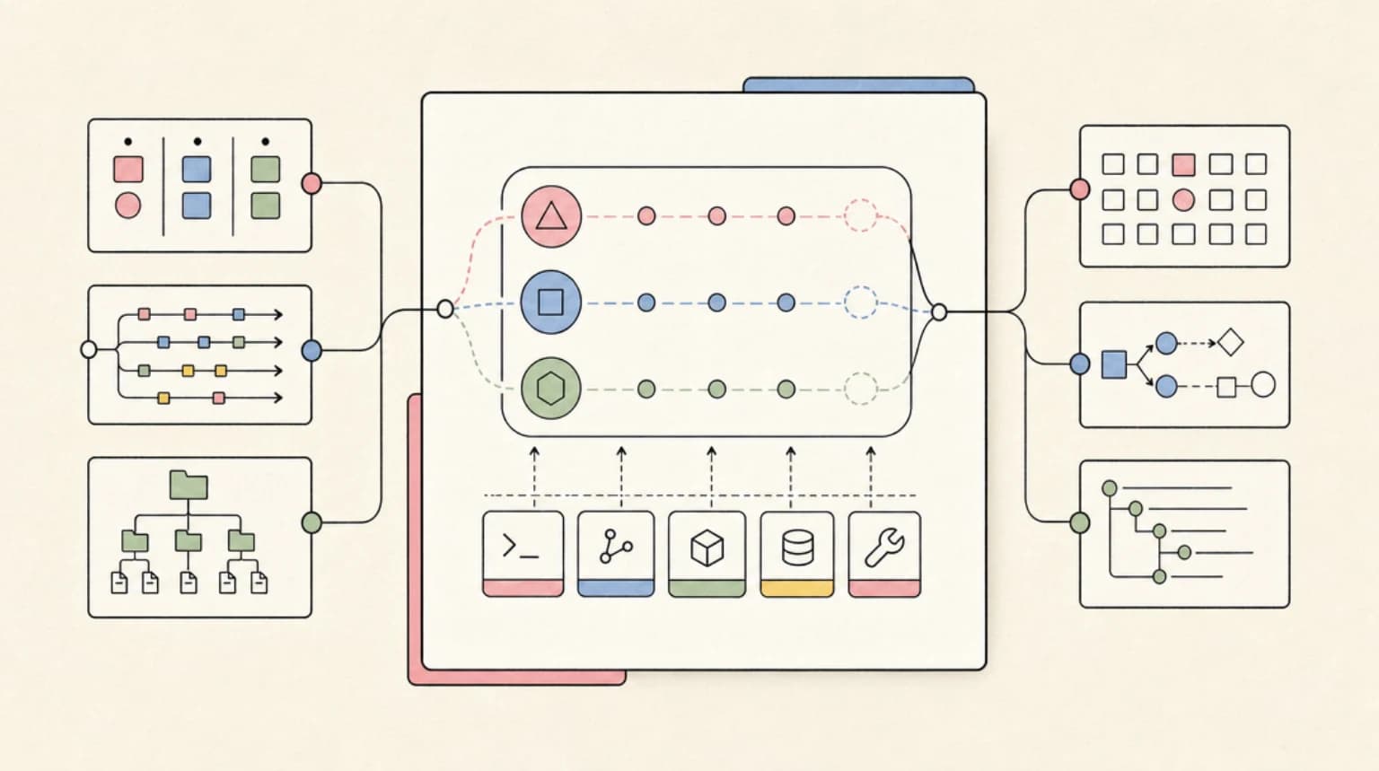 Abstract systems illustration for Running Something