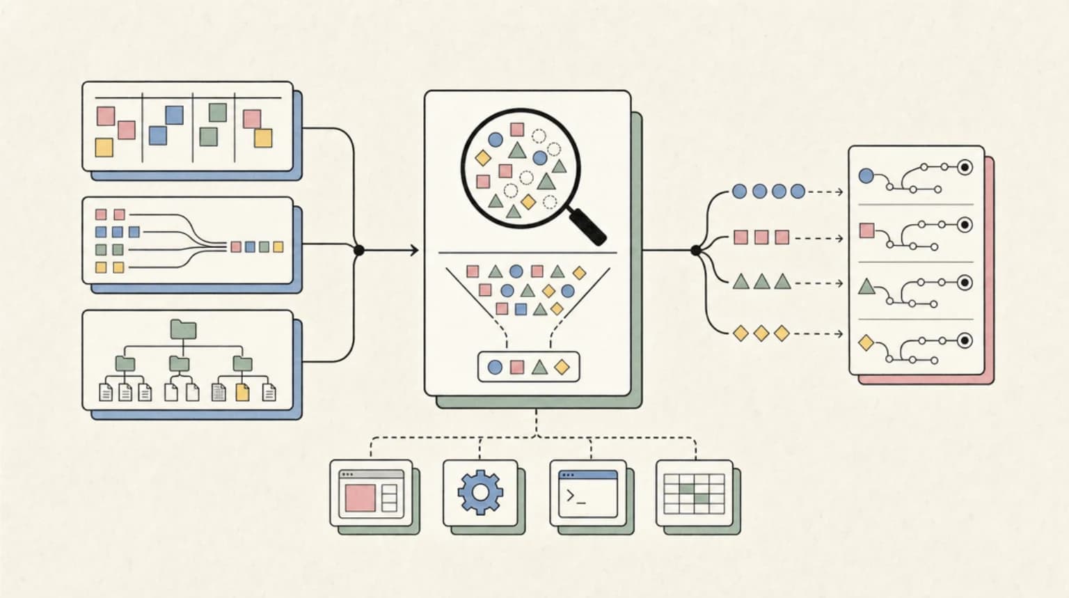 Abstract systems illustration for Discovery Should Be High Recall