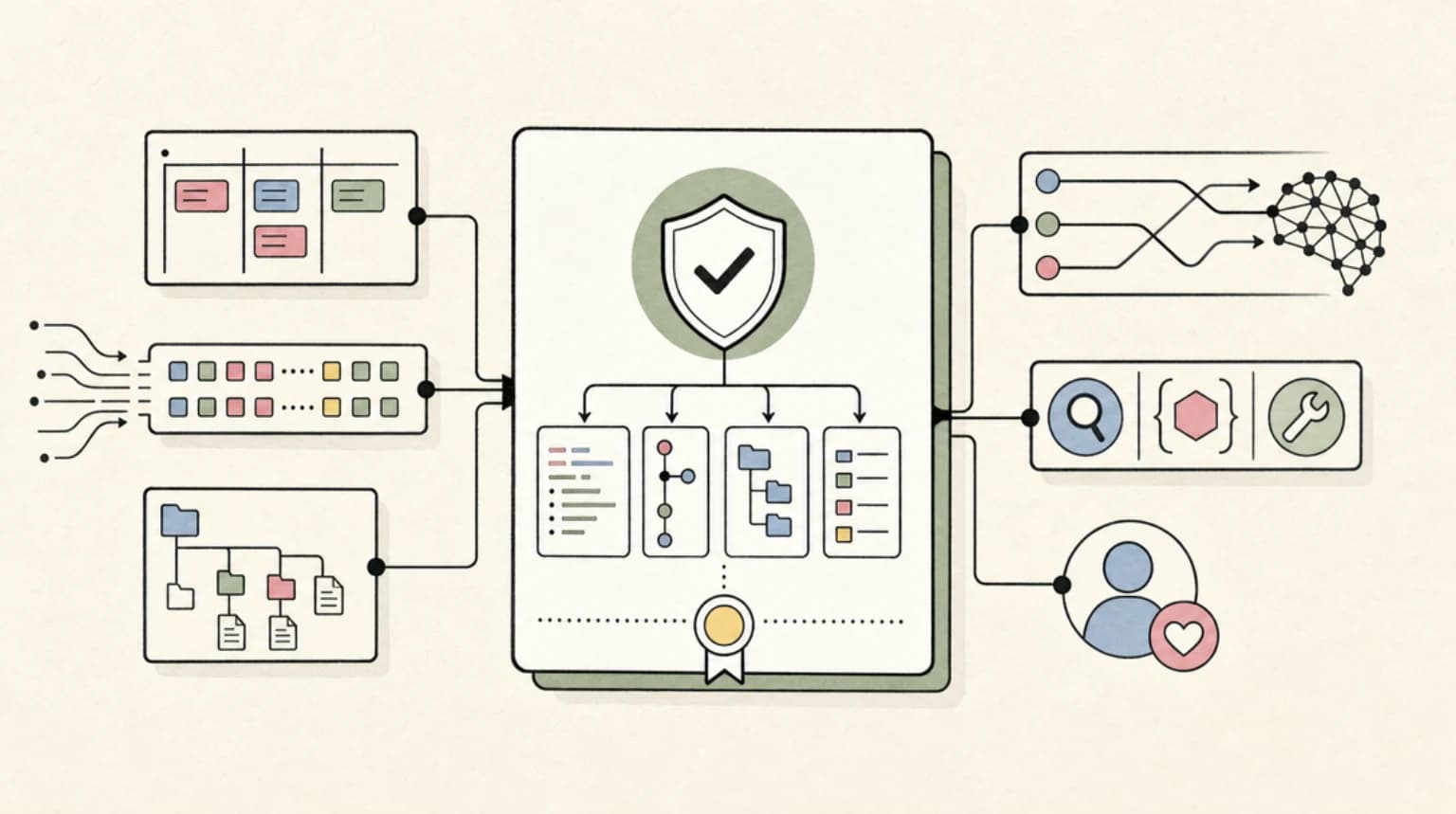 Abstract systems illustration for Maintainer Trust Needs Receipts Too