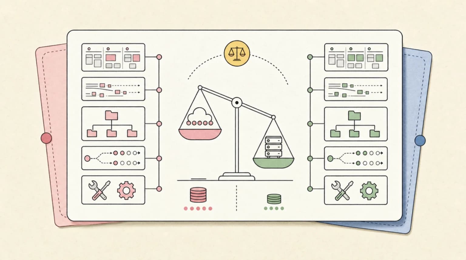 Abstract systems illustration for Cost Comparison: Cloud API vs. Owned Hardware