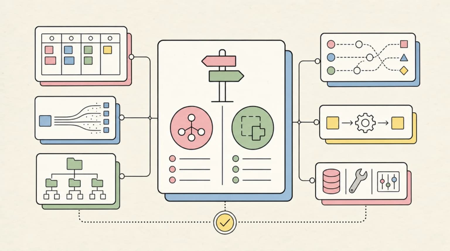 Abstract systems illustration for Decision Guide by Use Case