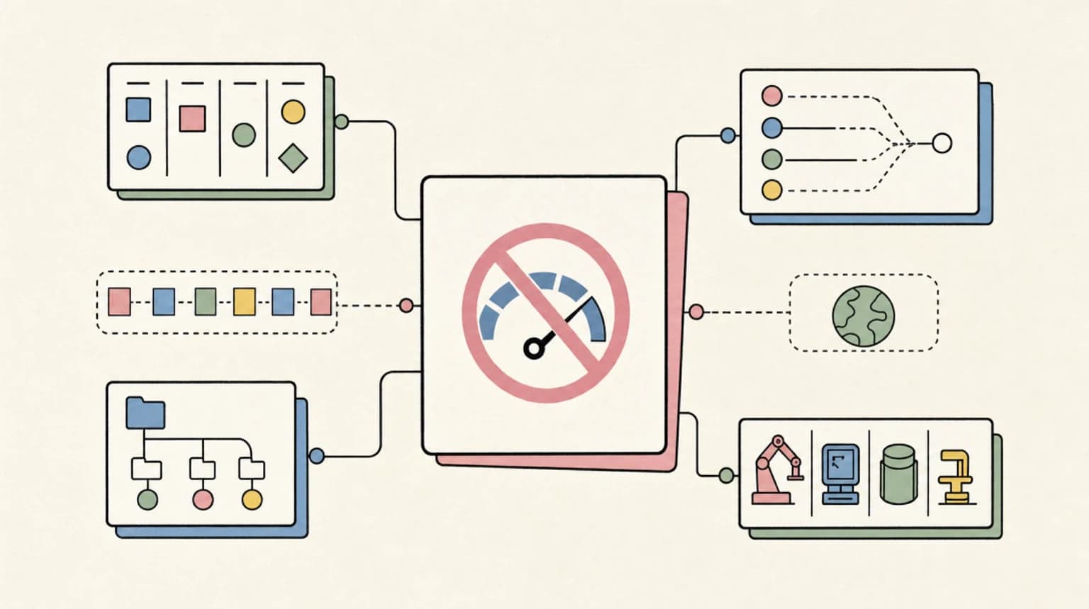 Abstract systems illustration for Where Fast Mode Is Not Available