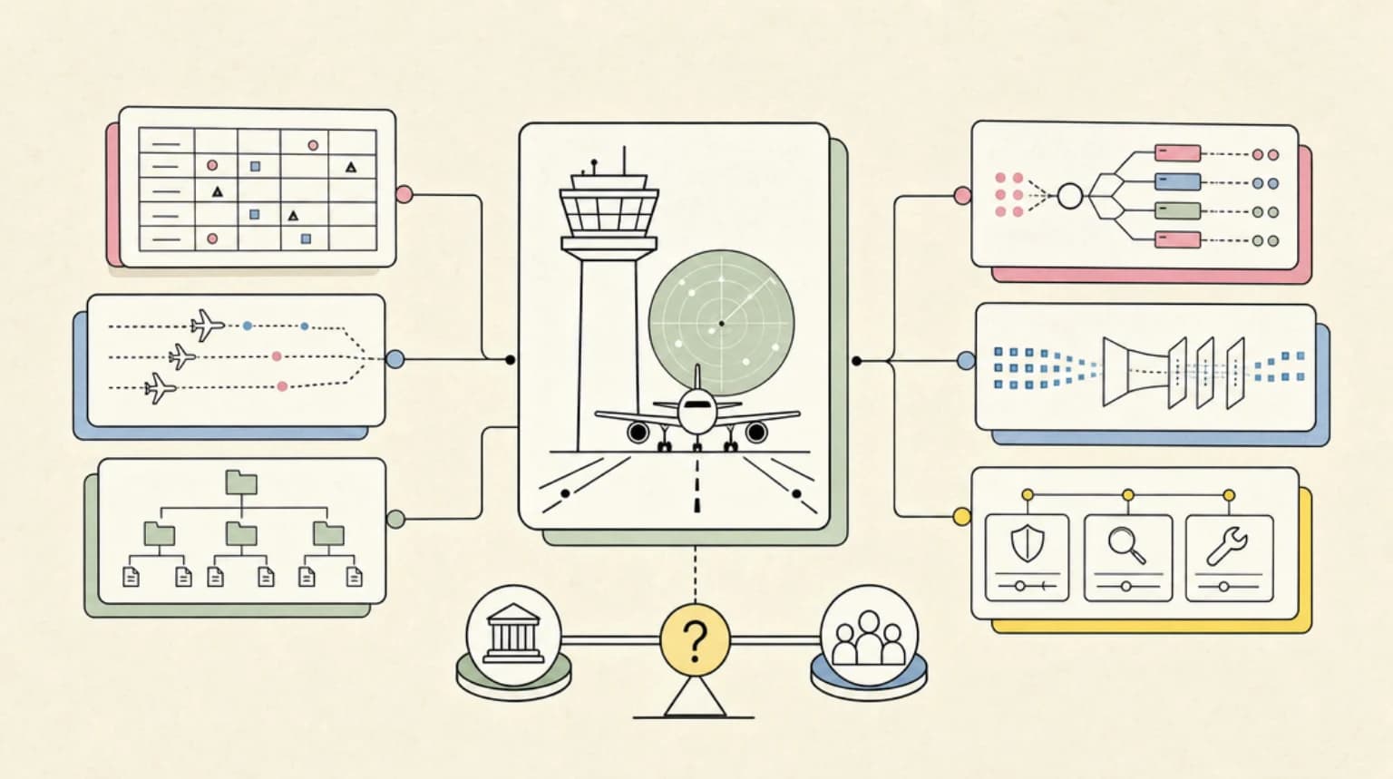 Abstract systems illustration for The FAA Analogy: How Far Does It Stretch?