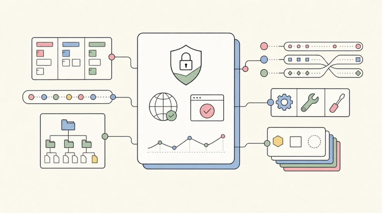 Abstract systems illustration for ssl-watch - Free SSL + DNS Monitor