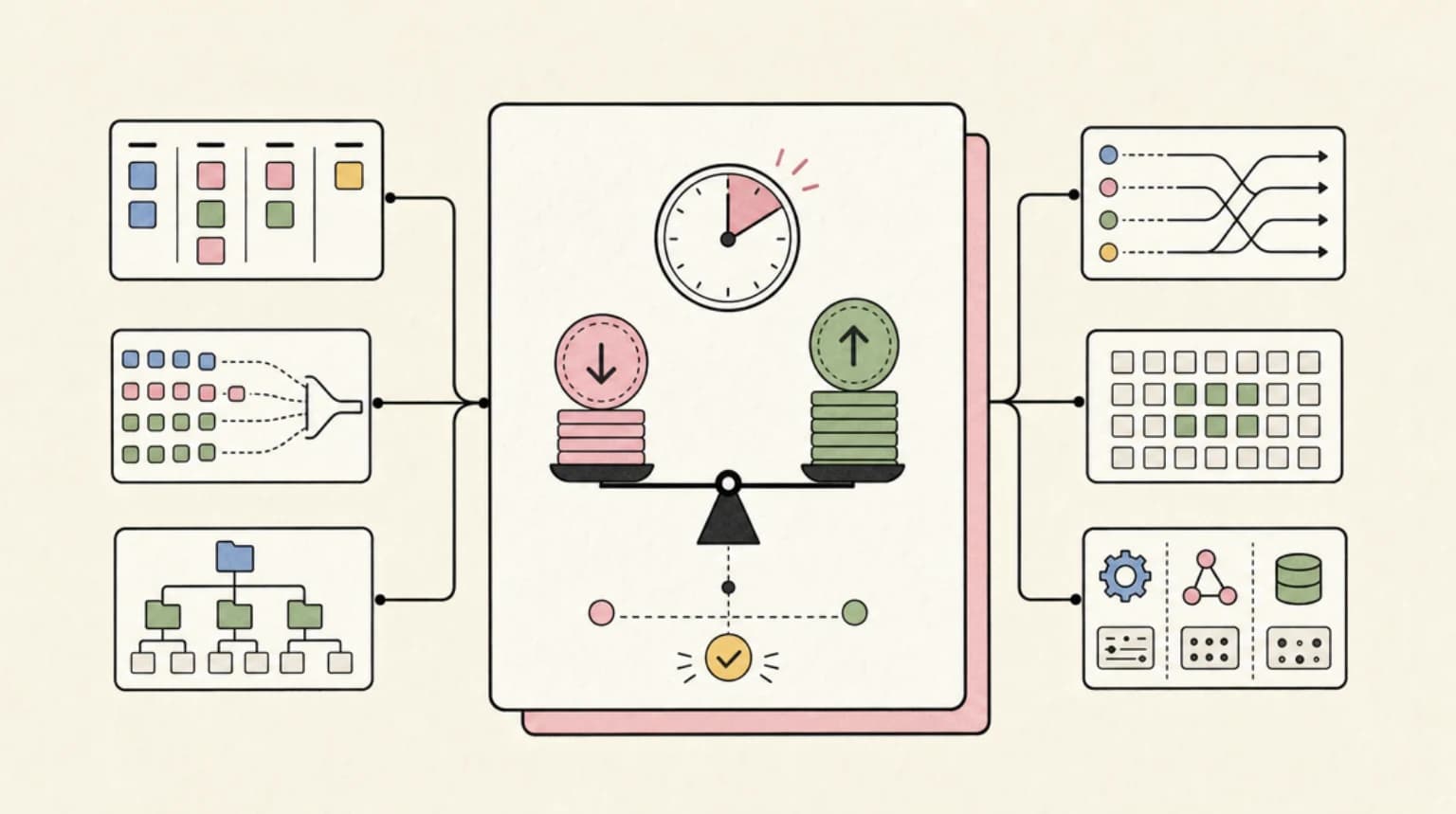 Abstract systems illustration for Break-Even: When a Cache Write Pays for Itself