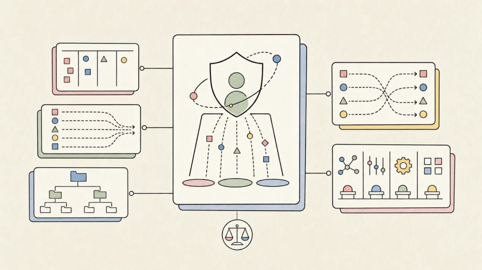 Abstract systems illustration for Anthropic's Counter-Argument