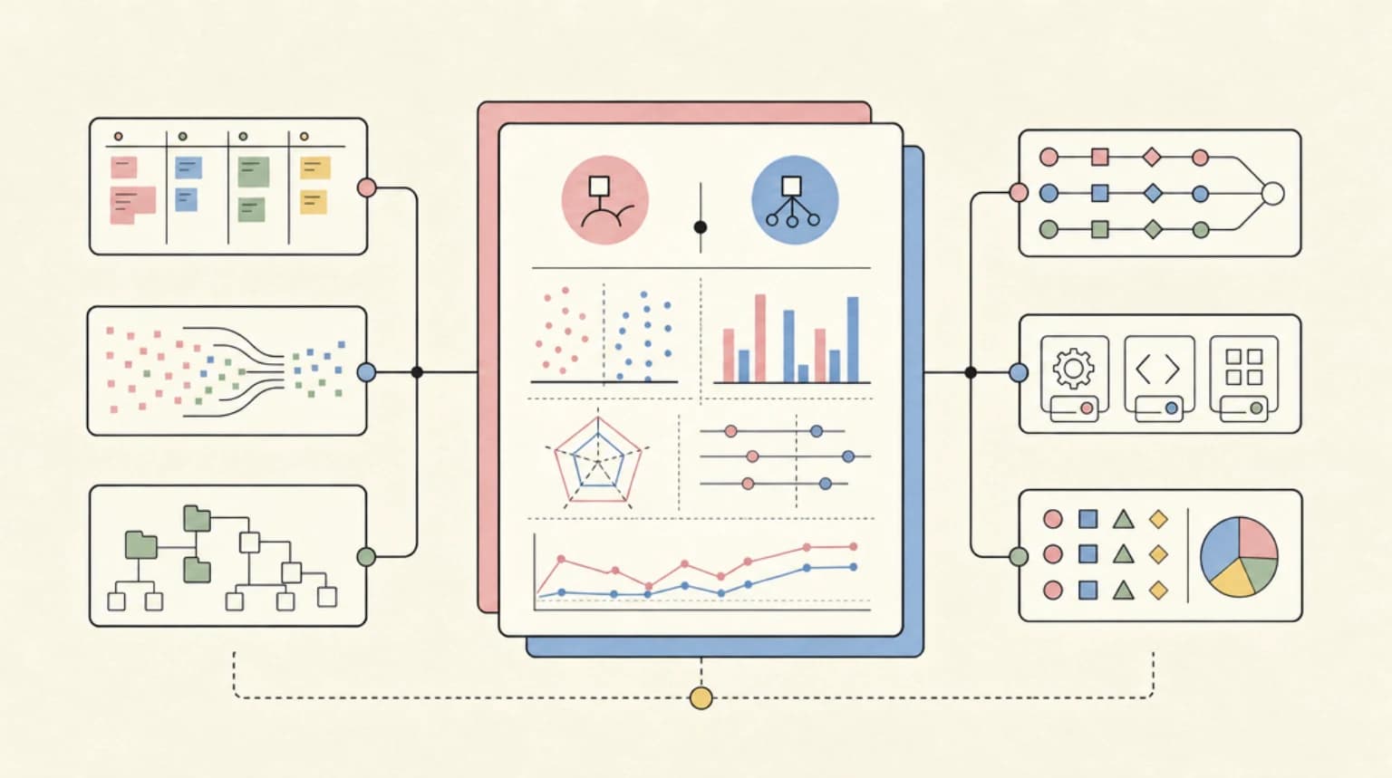 Abstract systems illustration for Benchmark Breakdown: What the Numbers Actually Mean