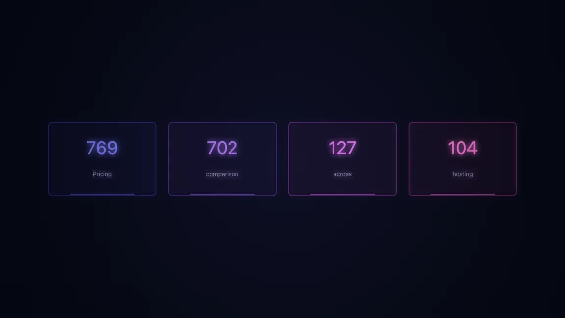 Pricing comparison across hosting providers