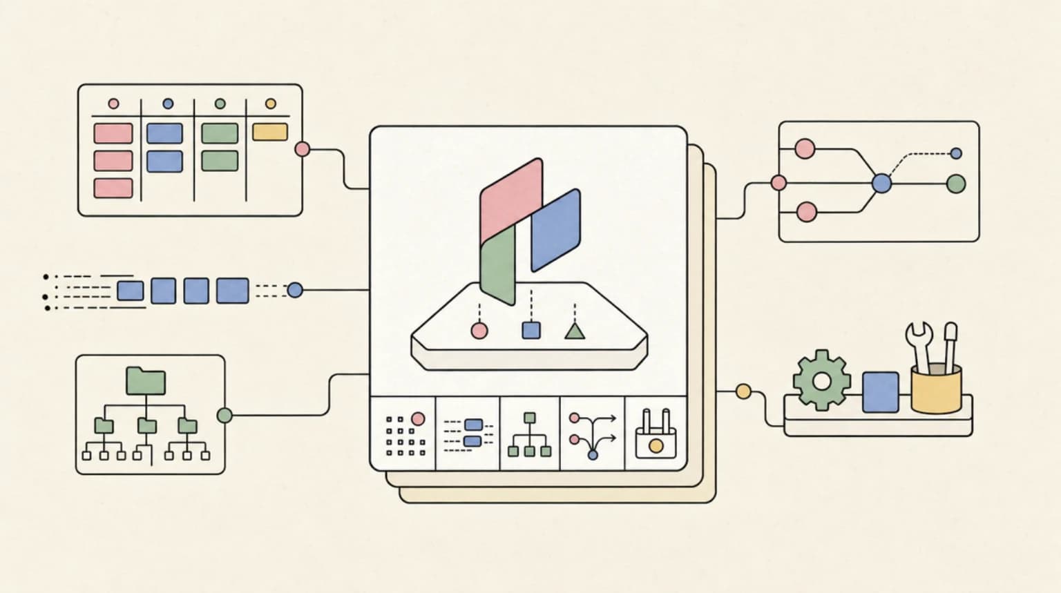 Abstract systems illustration for Path 5: Microsoft Foundry