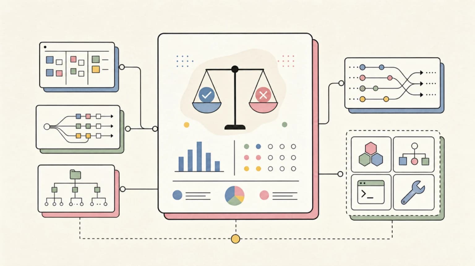 Abstract systems illustration for Benchmarks - What We Know and Don't Know
