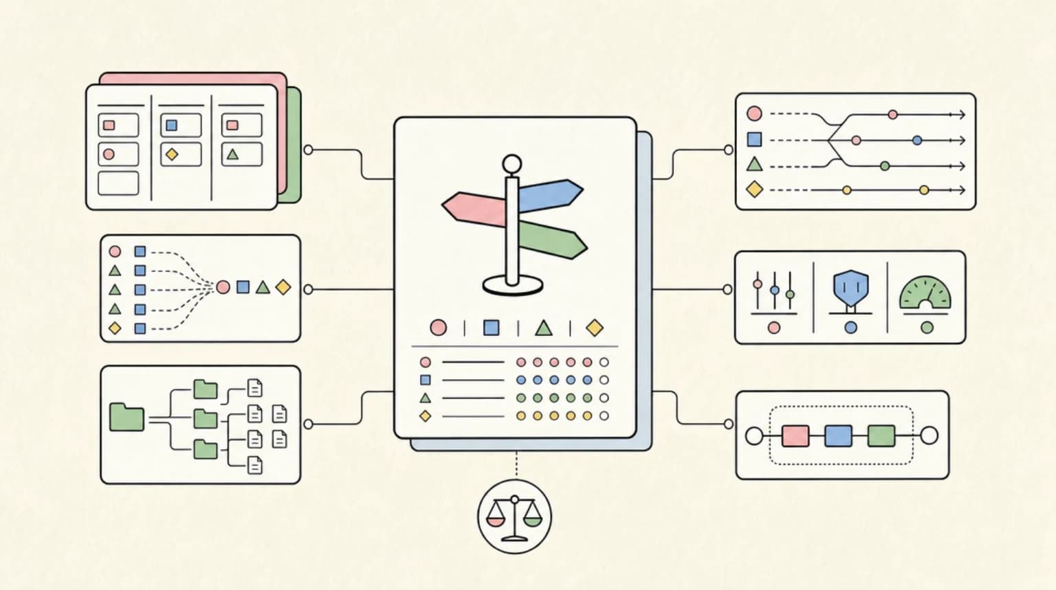 Abstract systems illustration for Decision Framework