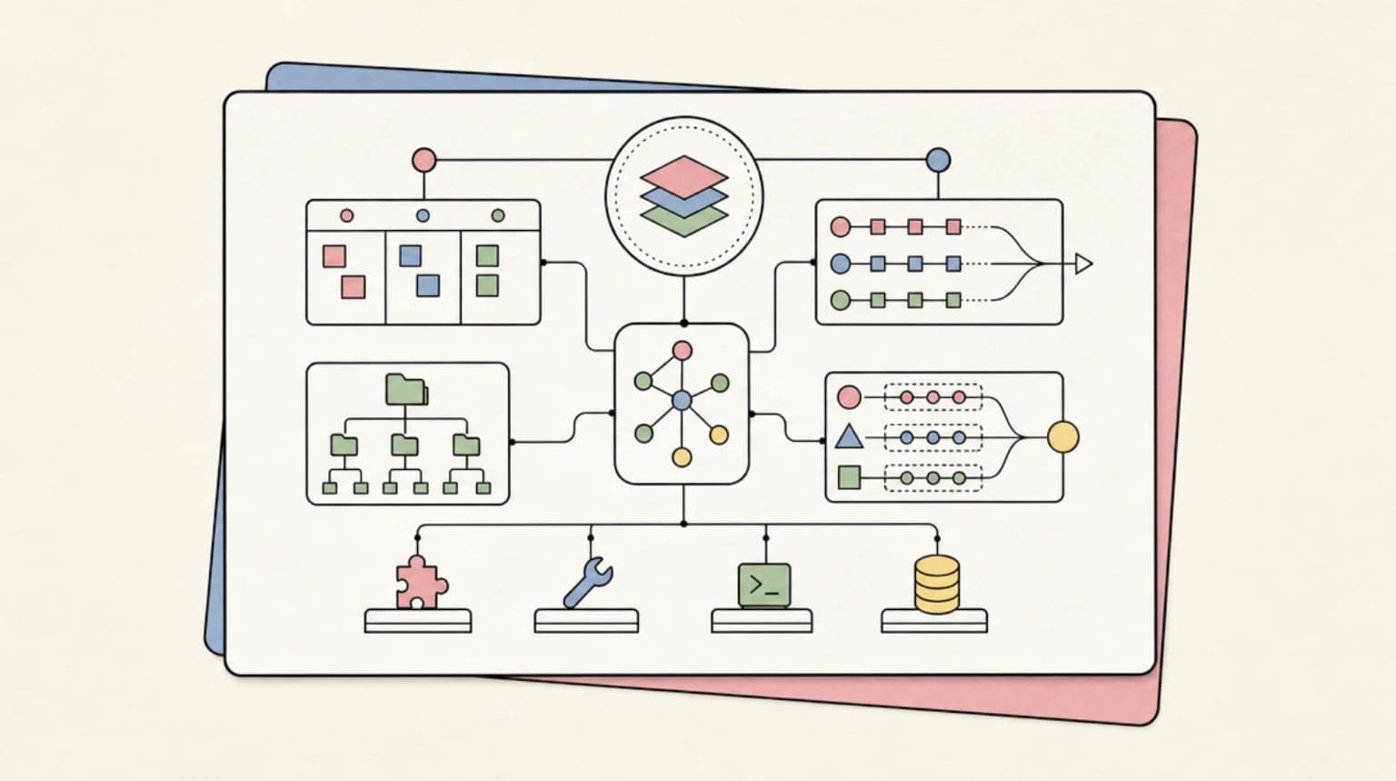 Abstract systems illustration for My Default Stack