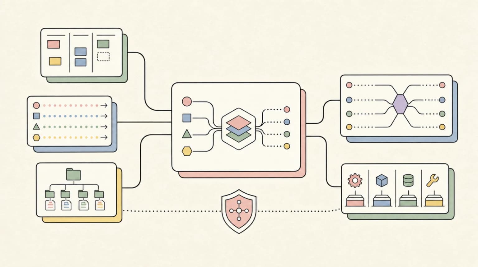 Abstract systems illustration for The Anthropic API Compatibility Layer