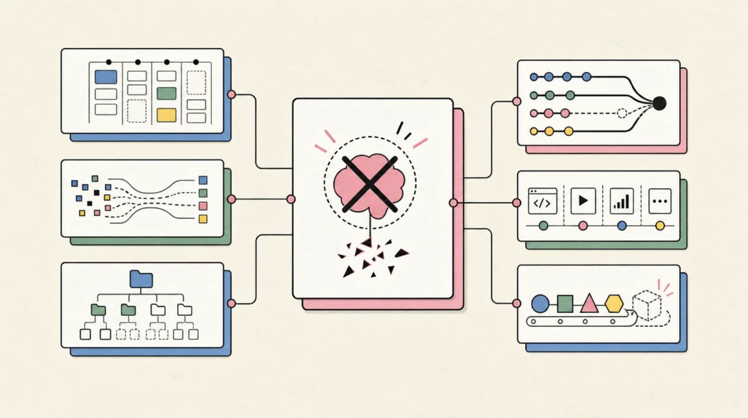 Abstract systems illustration for What Actually Breaks When a Model Vanishes