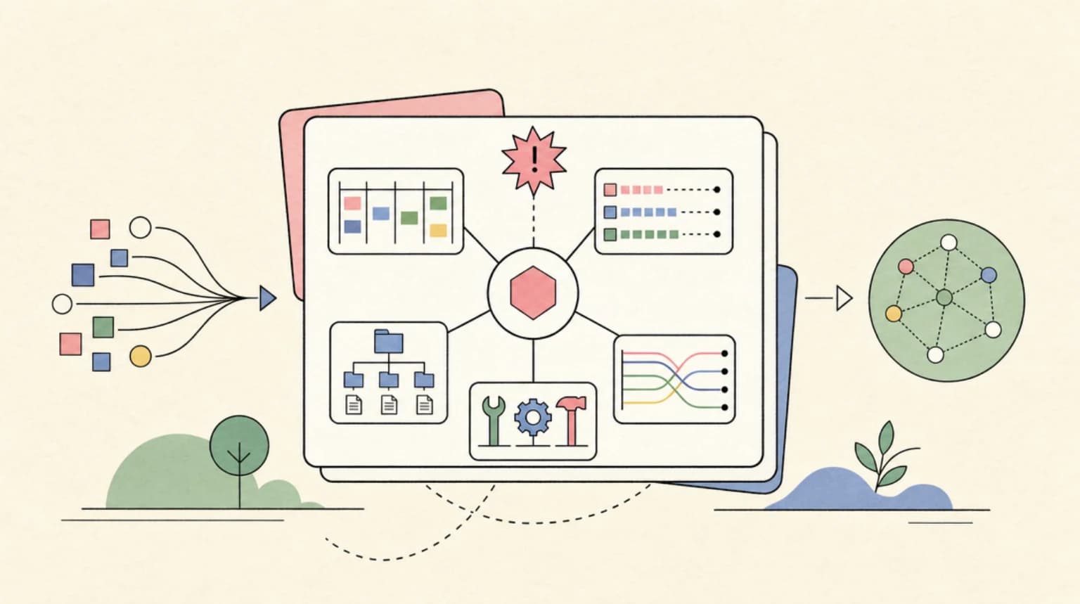 Abstract systems illustration for The Bigger Shift