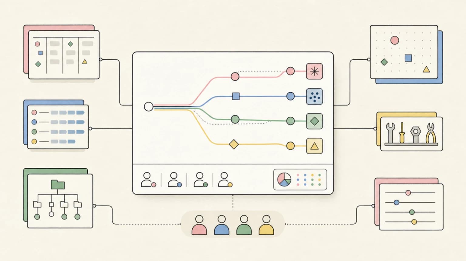 Abstract systems illustration for How Teams Should Use It