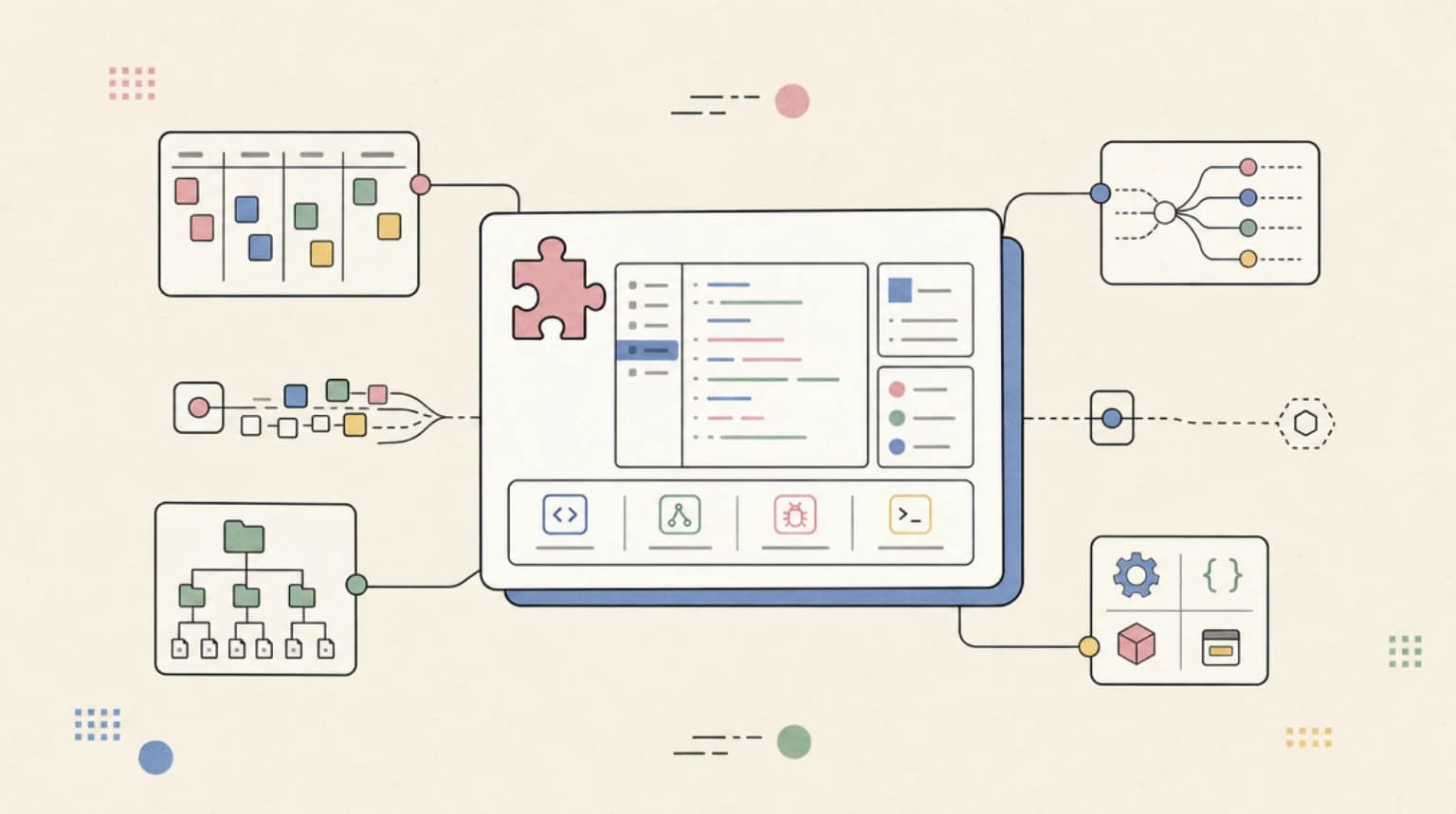 Abstract systems illustration for IDE Extensions