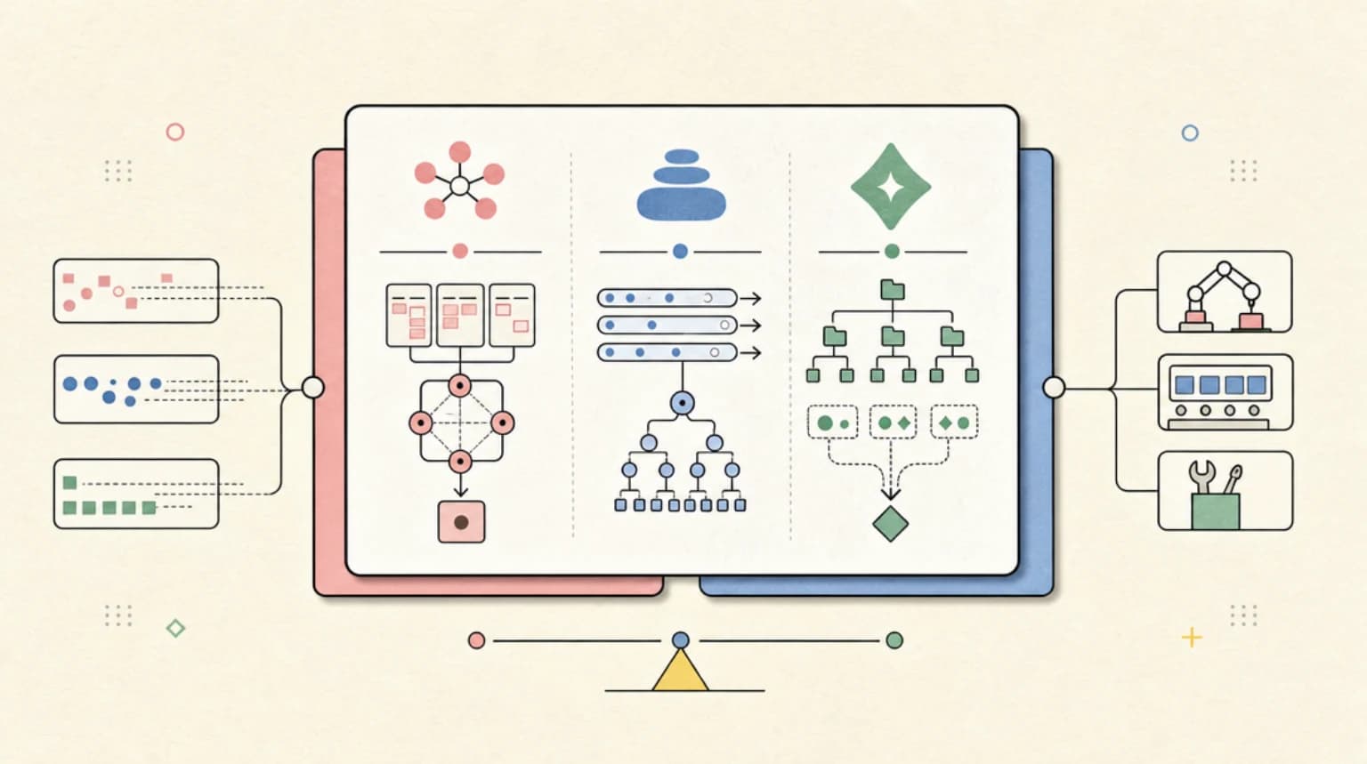 Abstract systems illustration for Ultracode vs Ultrathink vs xhigh