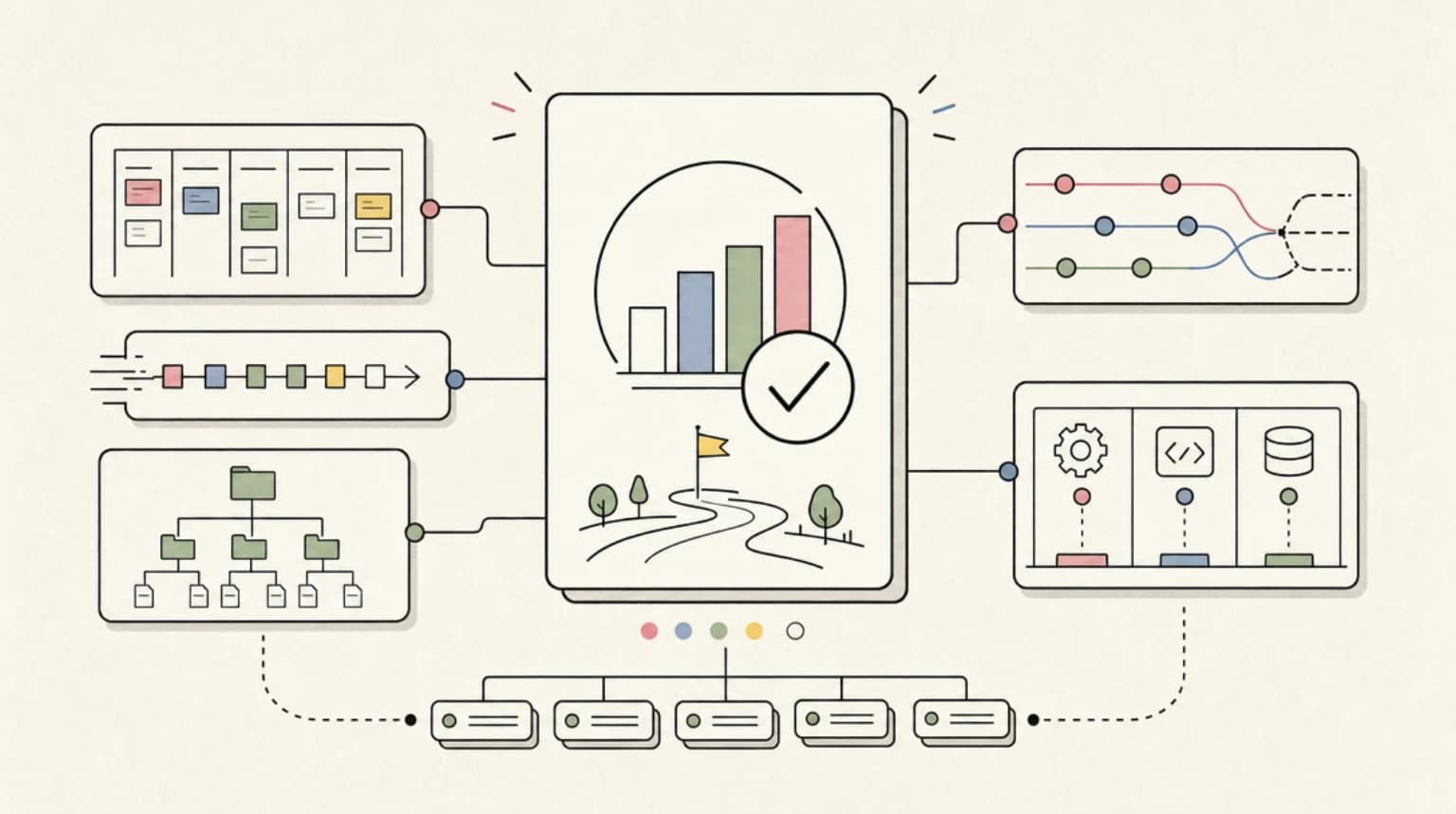 Abstract systems illustration for Production Track Record